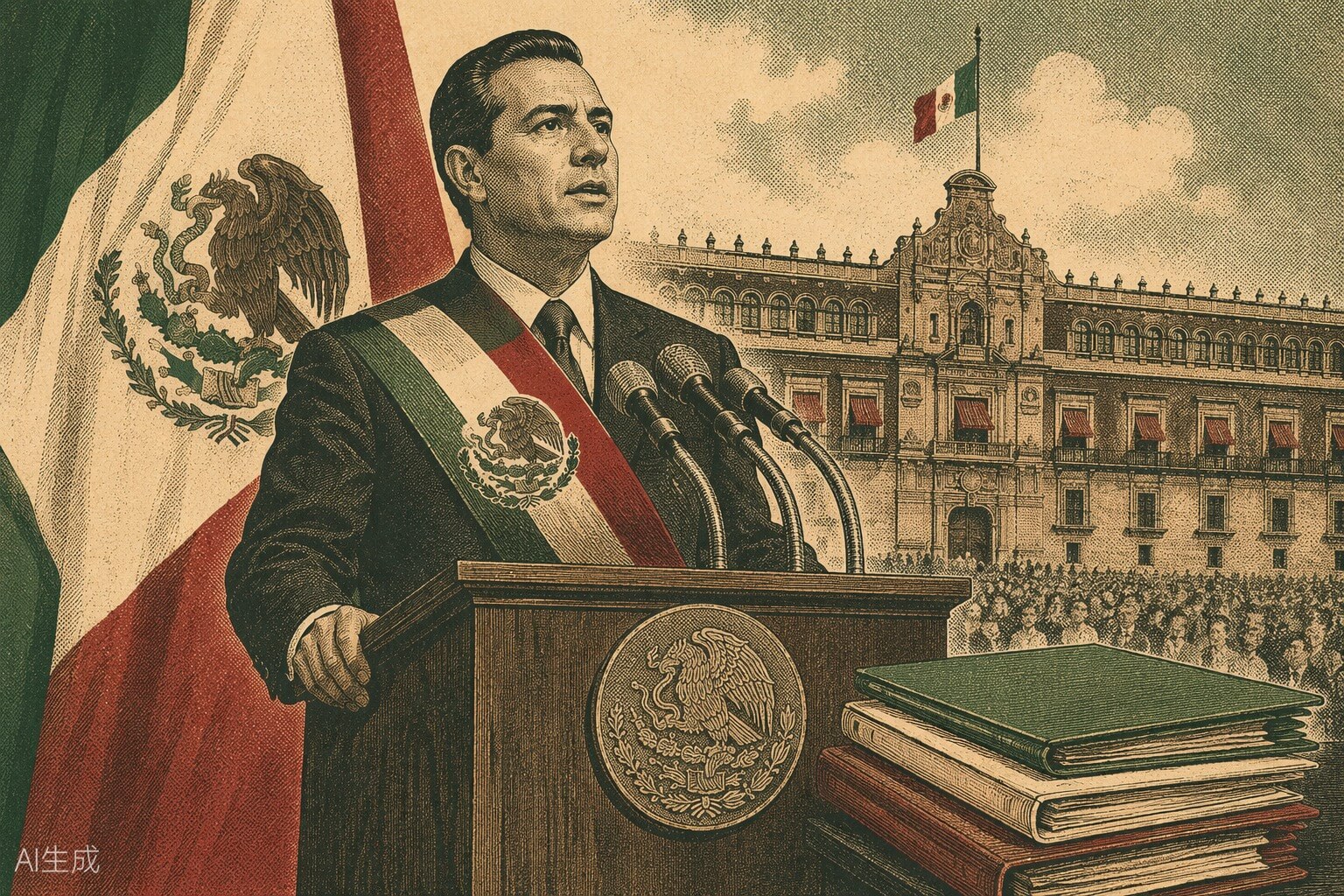 Ilustración de política y poder ejecutivo