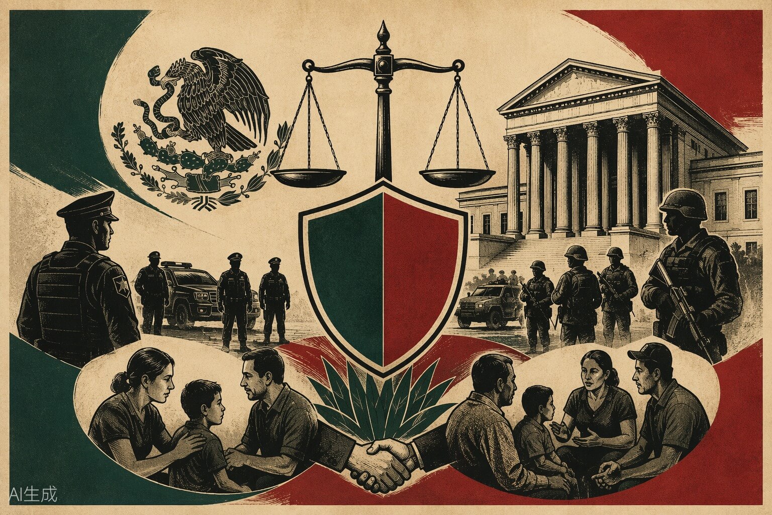 Ilustración de seguridad y justicia